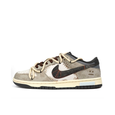 [Custom Street Artists] Dunk Low Skateboard Shoes Unisex Brown/Beige