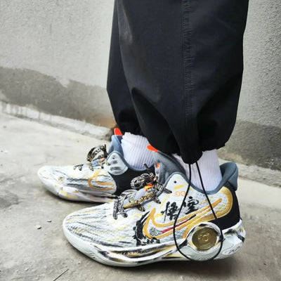 [Custom Fight over the Buddha]  KD Trey 5 IX Basketball Shoes Unisex Mid-Top Black