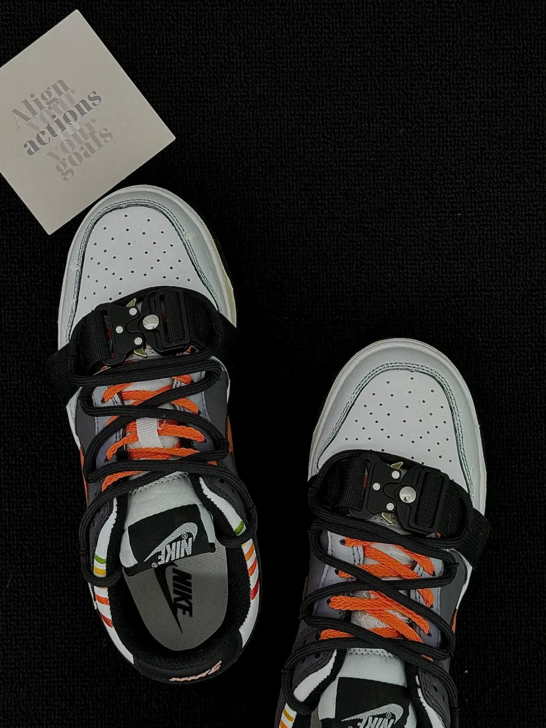 [Custom A Journey of Survival]  Dunk Skateboarding Shoes Unisex Low-top Black/Gray/Orange