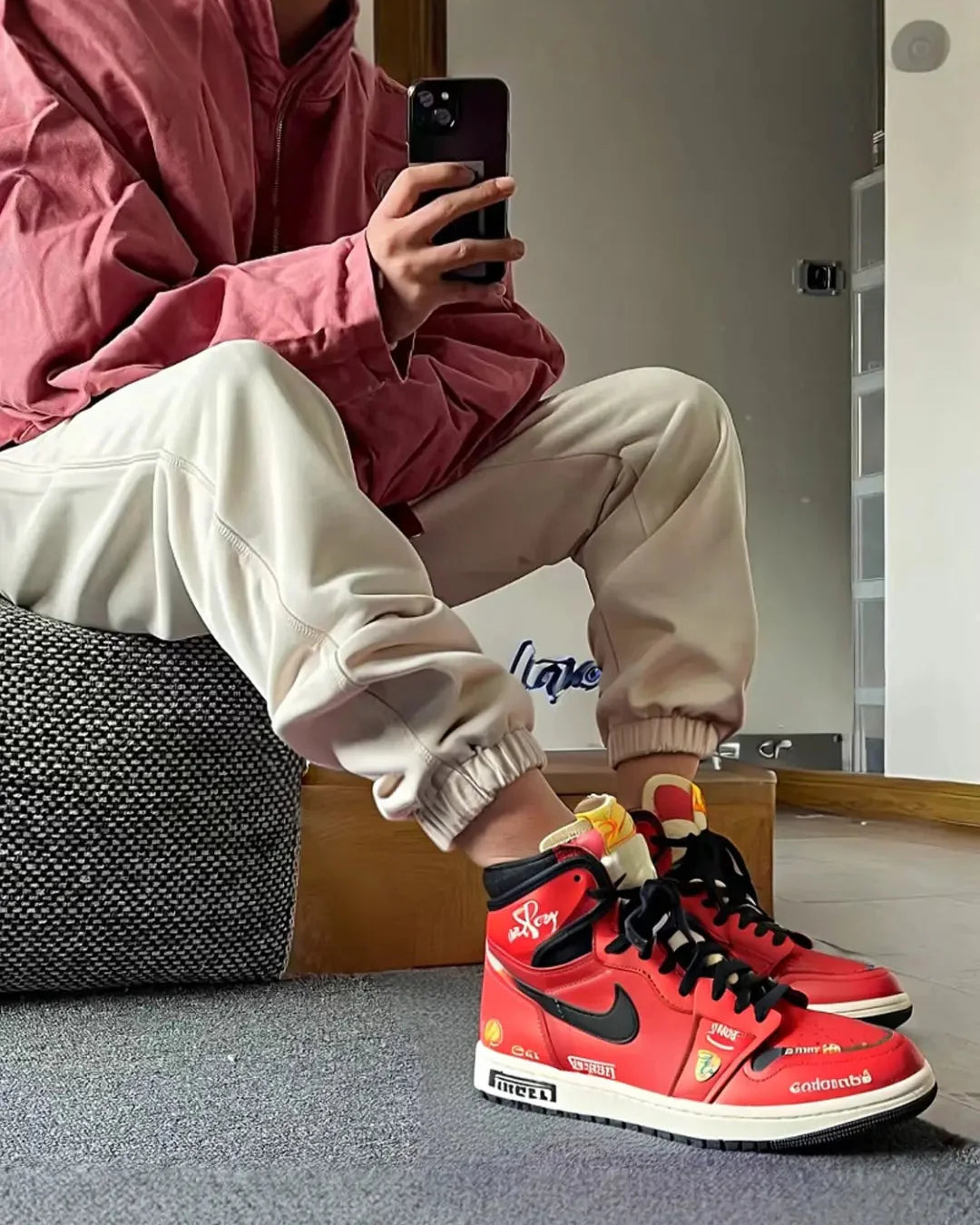 [Custom Track Hero] Air Jordan 1 High Top Unisex Skateboarding Shoes