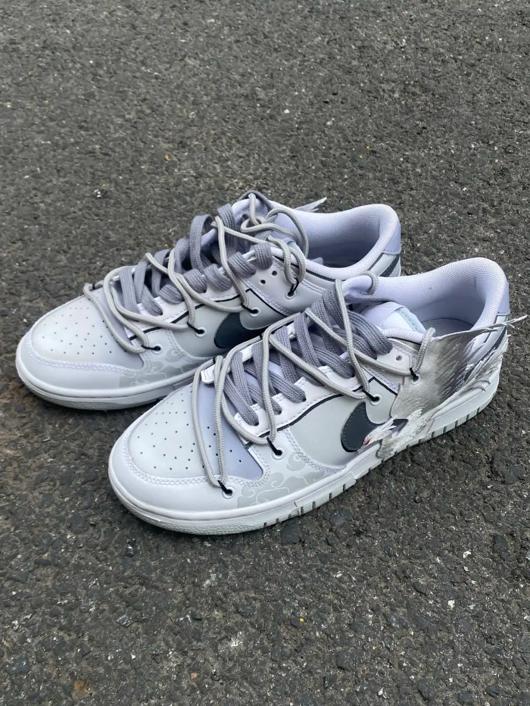 [Custom White Phoenix Yinfei Men's Grey gold version]  Dunk Skateboarding Shoes Men