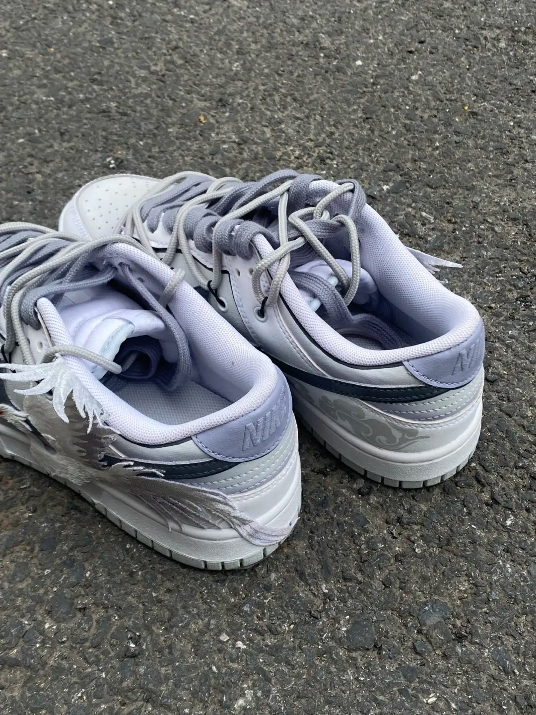 [Custom White Phoenix Yinfei Men's Grey gold version]  Dunk Skateboarding Shoes Men