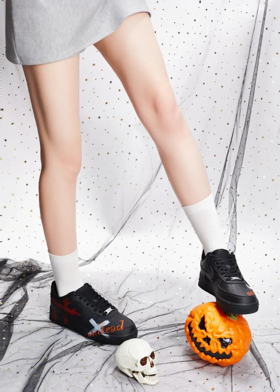 [Customized Shadow of Soul's Extinction] Air Force 1 Low-top Shoes Unisex Black/Graffiti