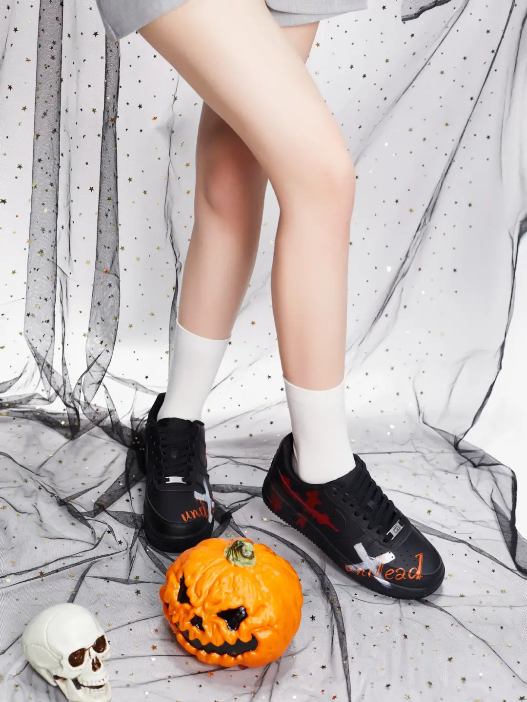 [Customized Shadow of Soul's Extinction] Air Force 1 Low-top Shoes Unisex Black/Graffiti