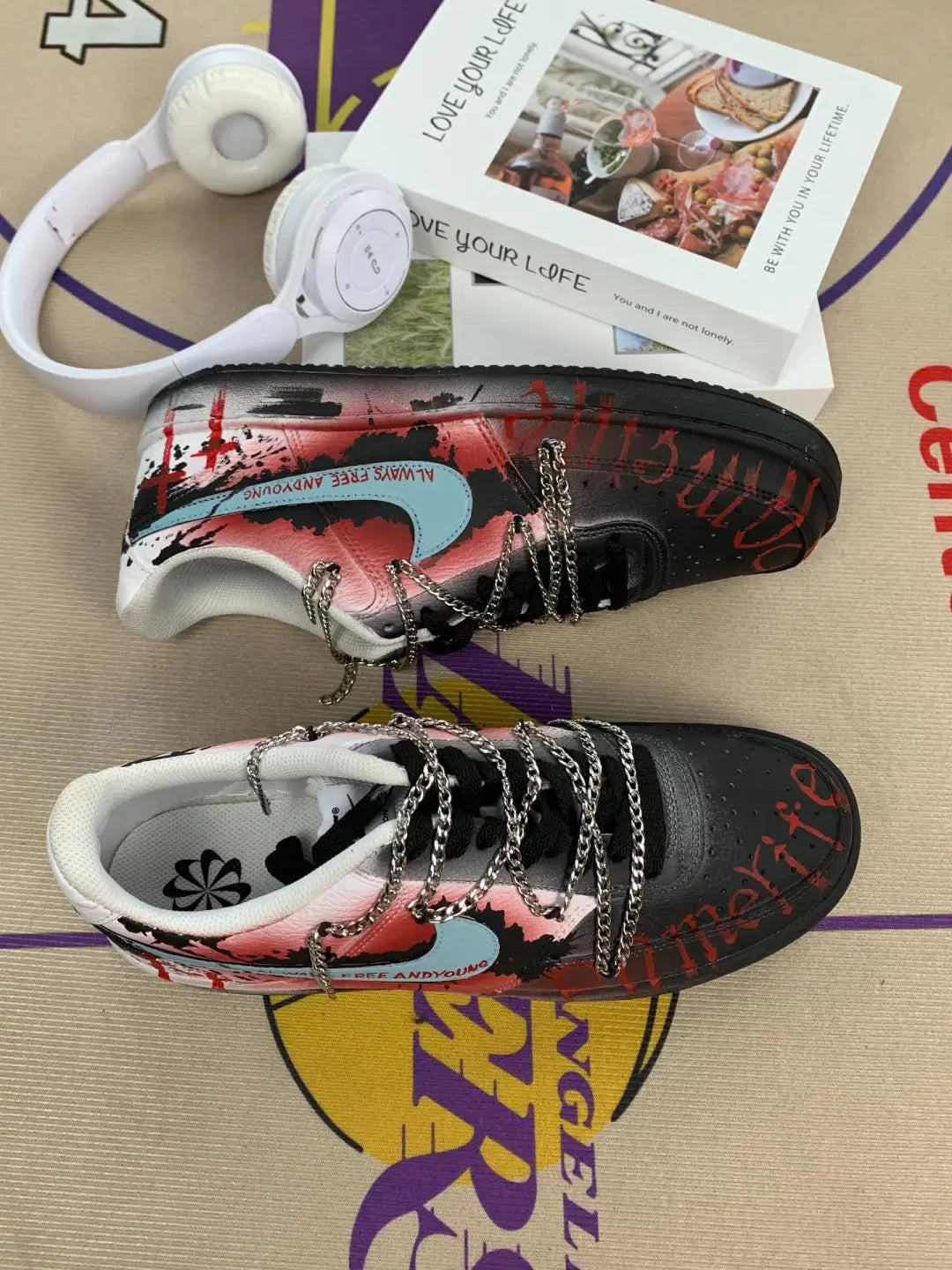 [Custom Nova Blaze] Court Vision 1 Skateboarding Shoes Unisex Gothic style