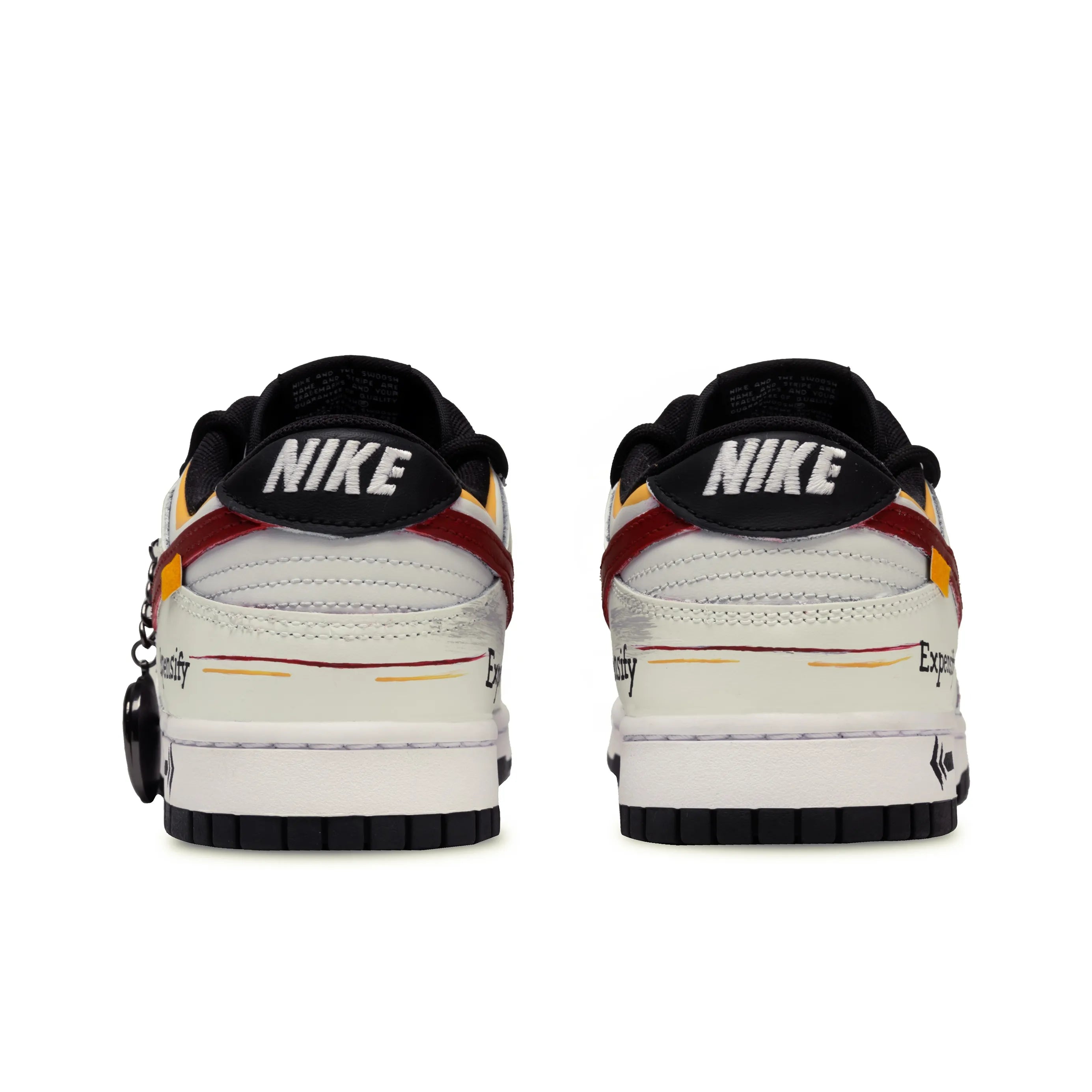 [Custom - Grid 1976] Dunk Skateboarding Shoes Unisex White/Red