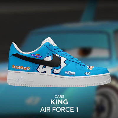 [Custom King X Cars] Air Force 1 Skateboarding Shoes Unisex Low-top Blue