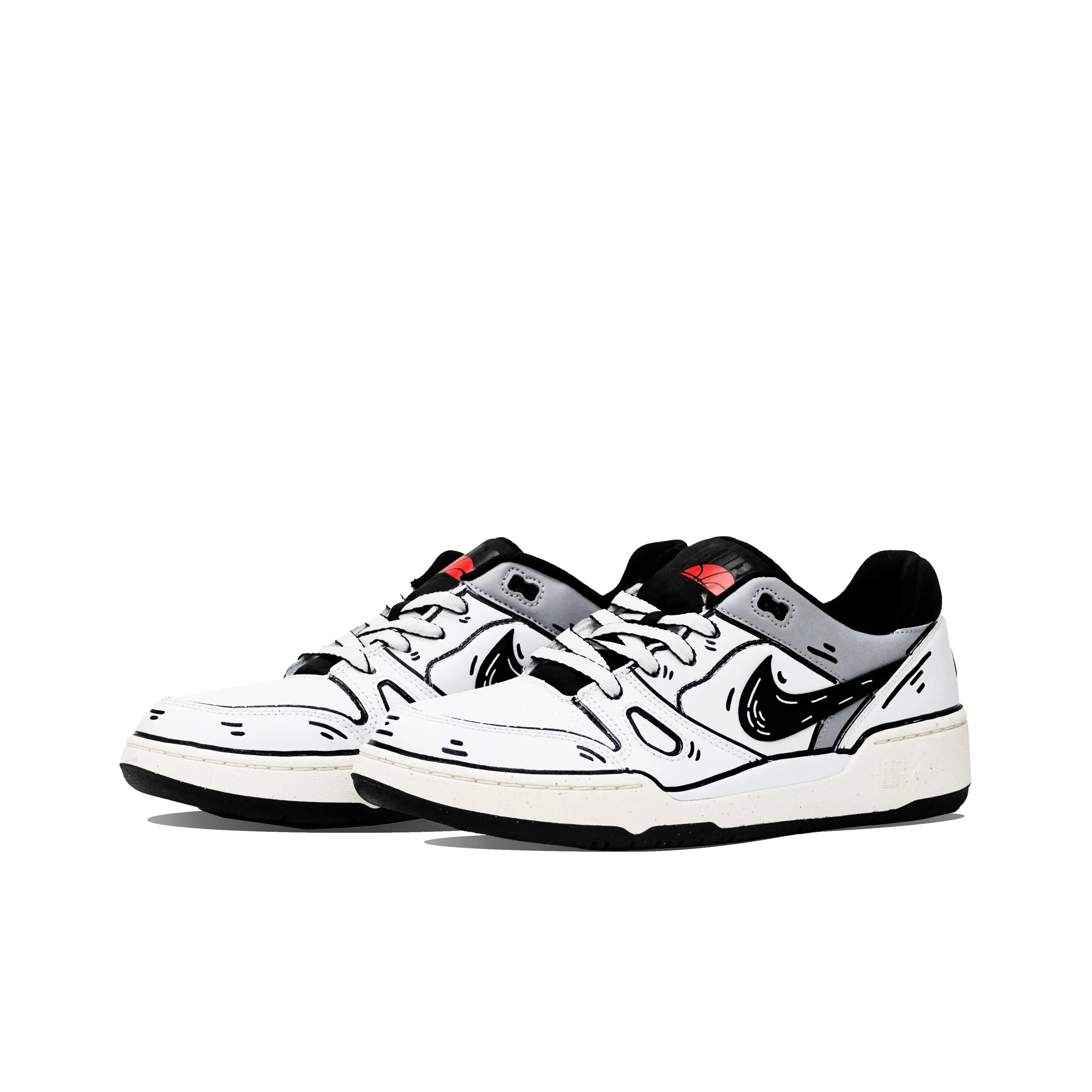 [Custom 2D Black and White Line] Full Force Skateboard Shoes Unisex