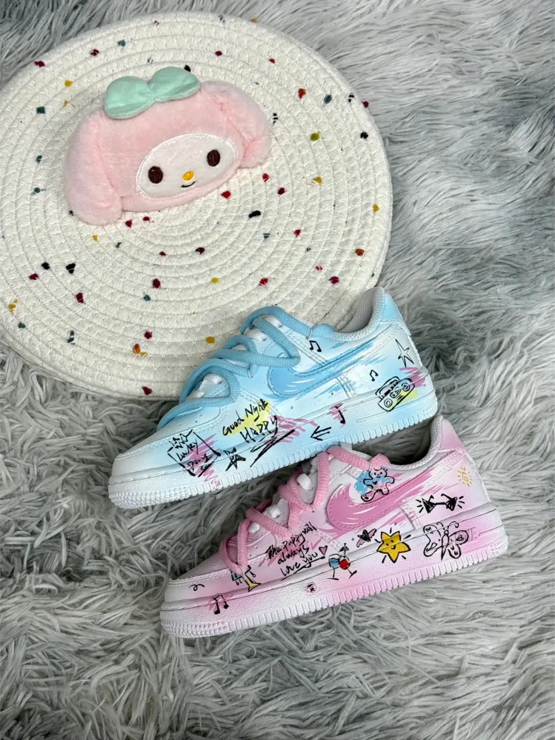 [Custom Party Land/Spilt Color] Air Force 1 Skateboard Shoes For Children Unisex