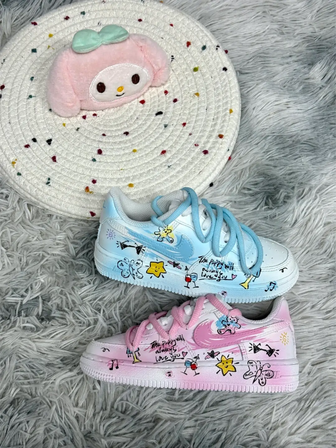 [Custom Party Land/Spilt Color] Air Force 1 Skateboard Shoes For Children Unisex