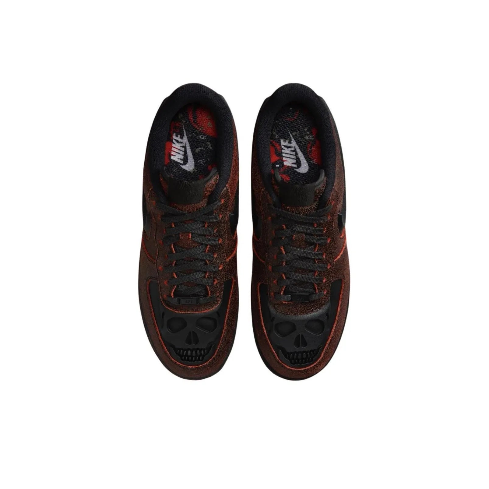 [Custom Skull] Air Force 1 Skateboarding Shoes Unisex Black/Red