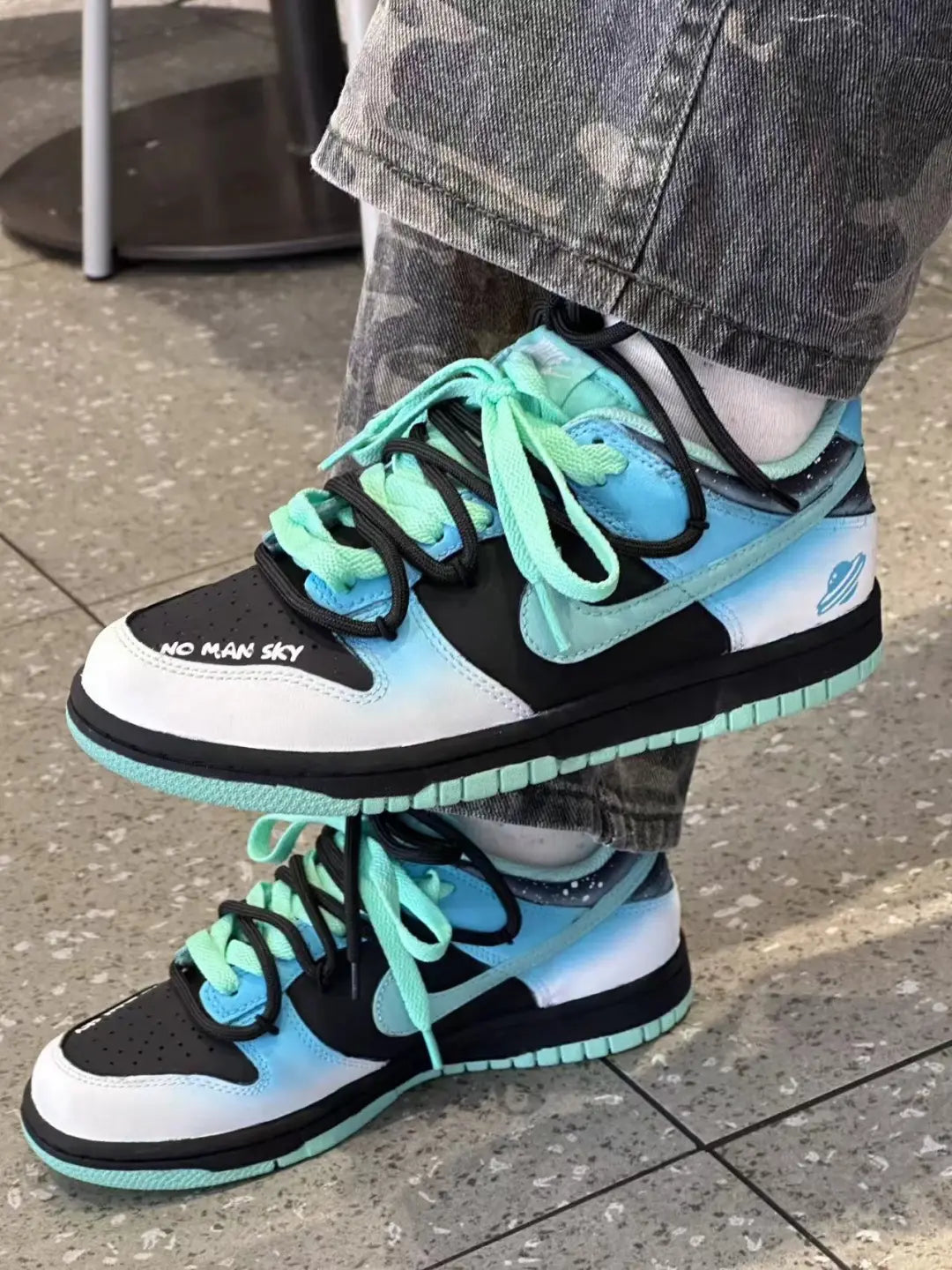 [Custom No Man Sky] Dunk Low Skateboard Shoes Unisex Purple/Faded Color Style