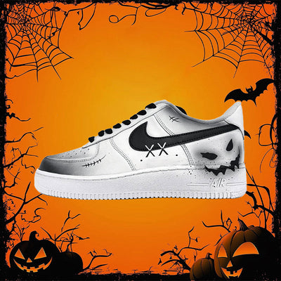 [Customized Devilish Smile] Air Force 1 Low-top Shoes Hand-drawn Unisex Black/White