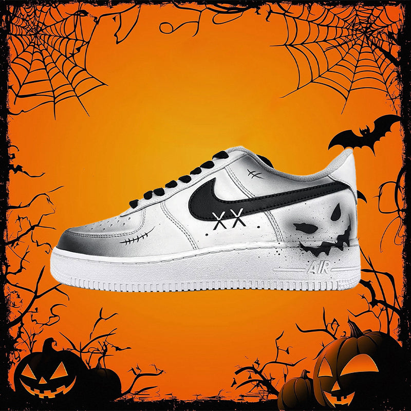 [Customized Devilish Smile] Air Force 1 Low-top Shoes Hand-drawn Unisex Black/White