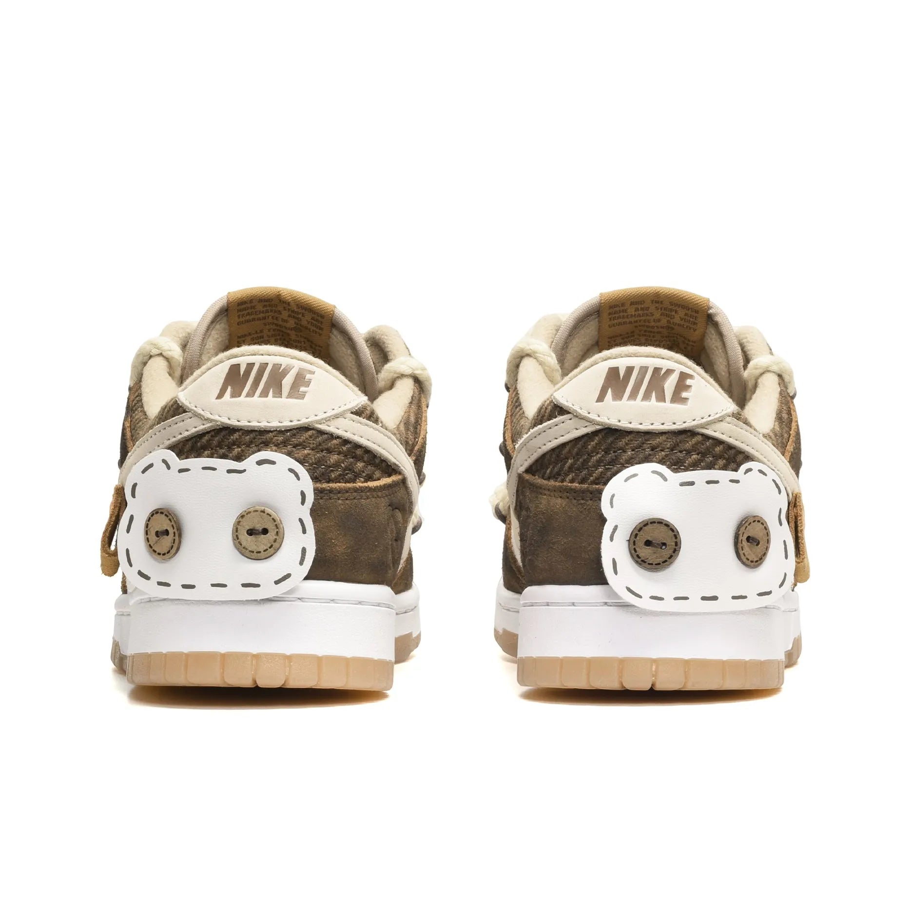[Custom Bear Cub] Dunk Skateboarding Shoes Unisex Brown/White