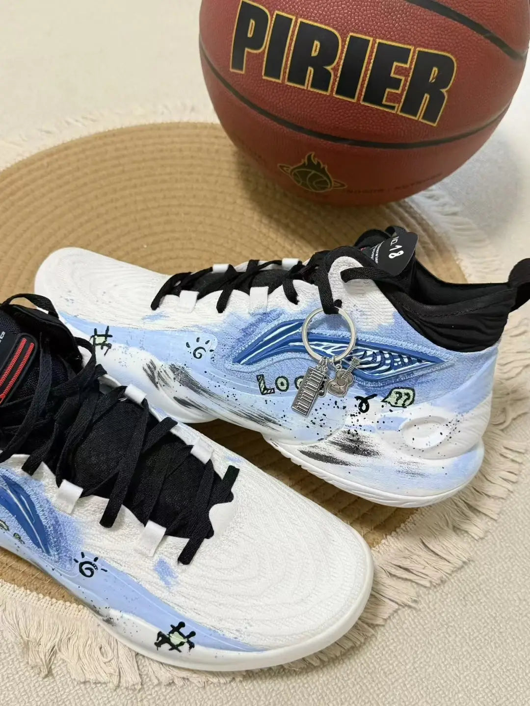 [Blue Graffiti] Custom Street LiNing Men's Basketball Shoes