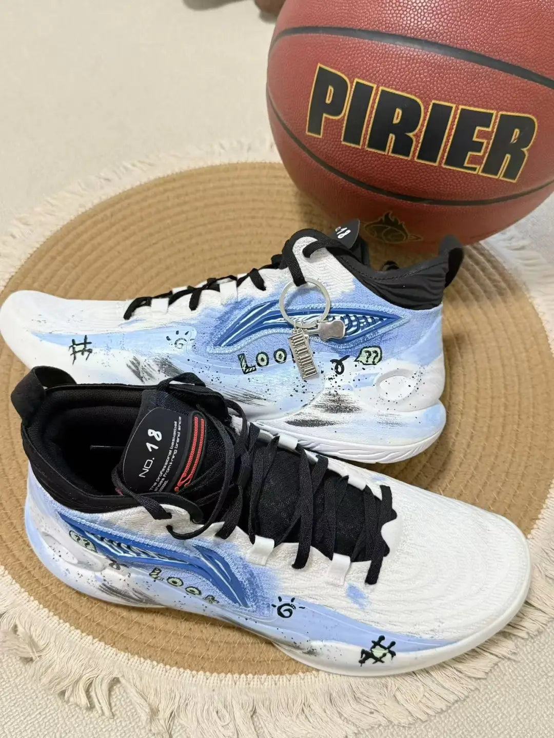 [Blue Graffiti] Custom Street LiNing Men's Basketball Shoes