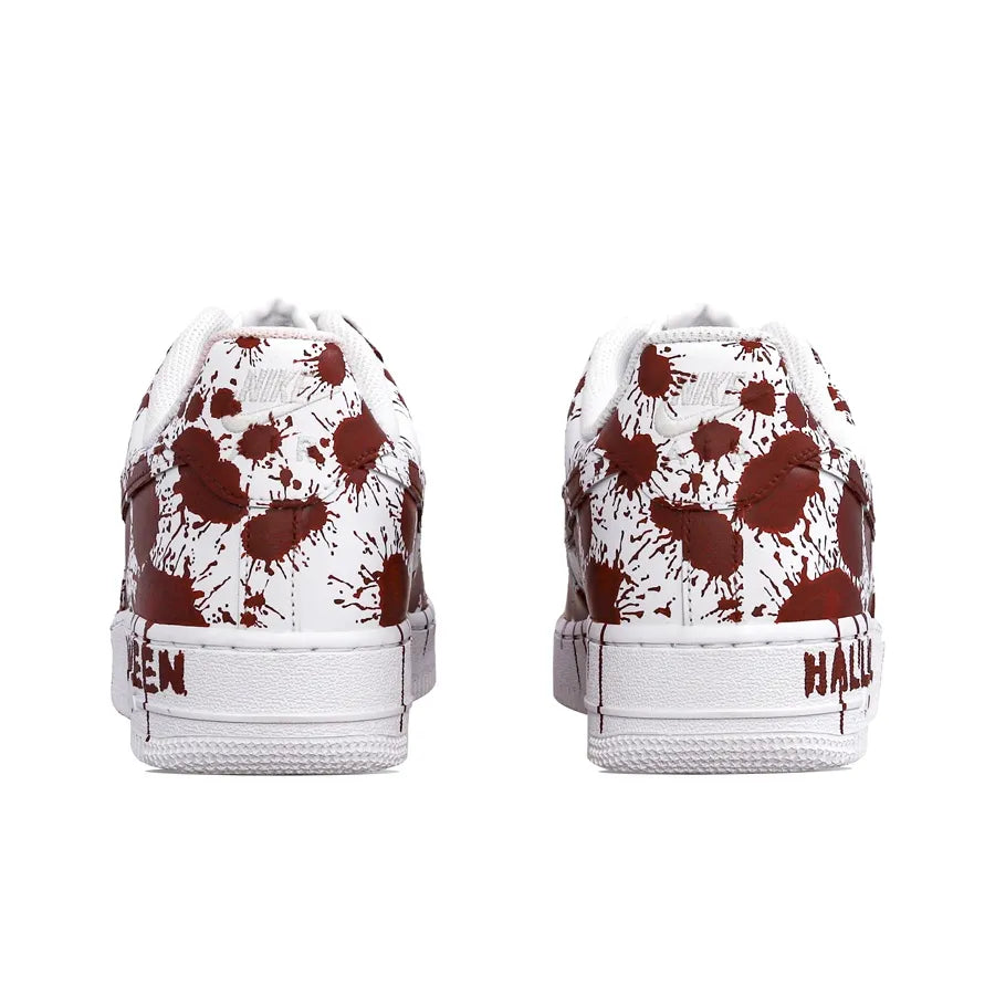 [Customized Cursed Sole] Air Force 1 Low-top Shoes Unisex White/Red Halloween Series