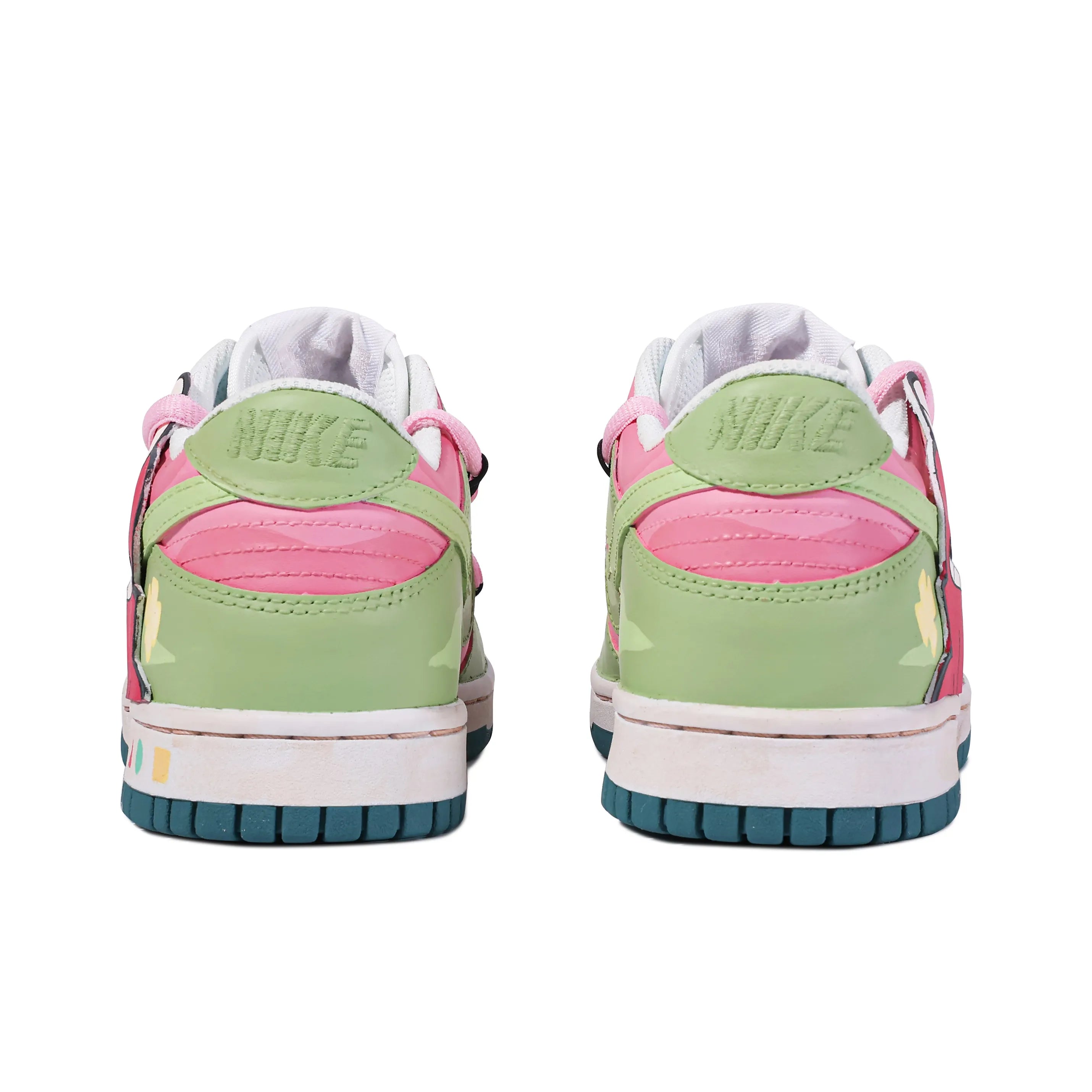 [Custom Alligator Cookies] Dunk Low Skateboarding Shoes Unisex Green/Pink