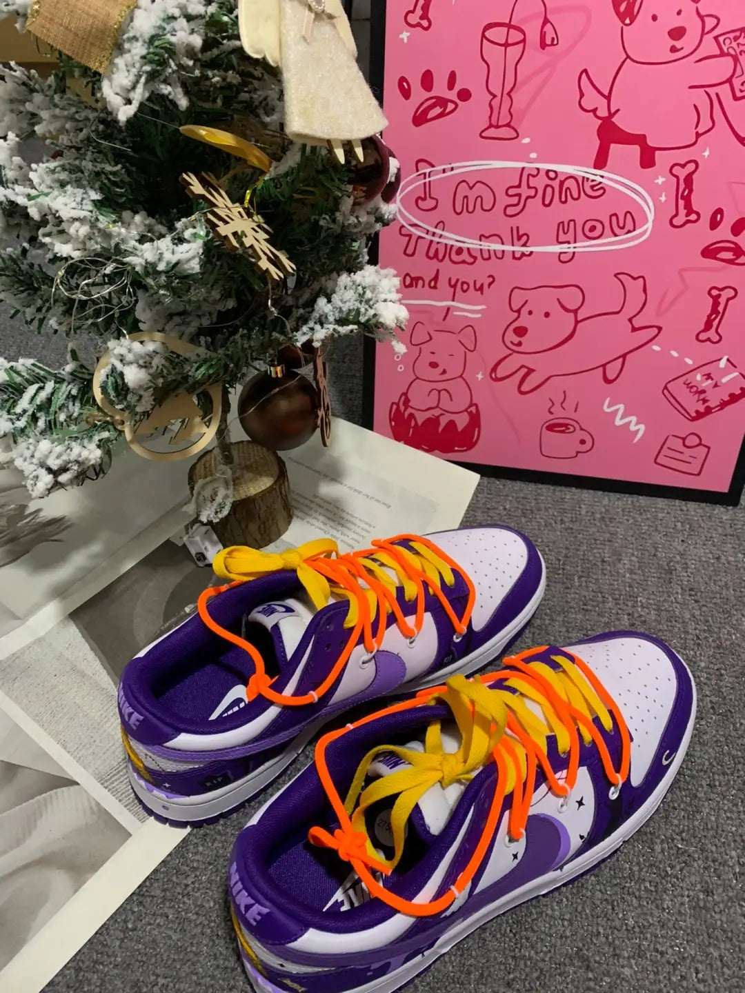 [Custom Dark Purple Pumpkin] Dunk Low Skateboard Shoes Unisex Purple/Orange