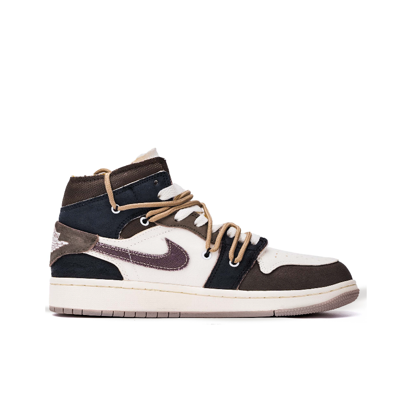 [Custom Wilderness Graffiti] Air Jordan 1 Men's Mid Skateboarding Shoes