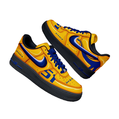 [Custom Cruz X Cars] Air Force 1 Skateboarding Shoes Unisex Low-top Yellow/Blue