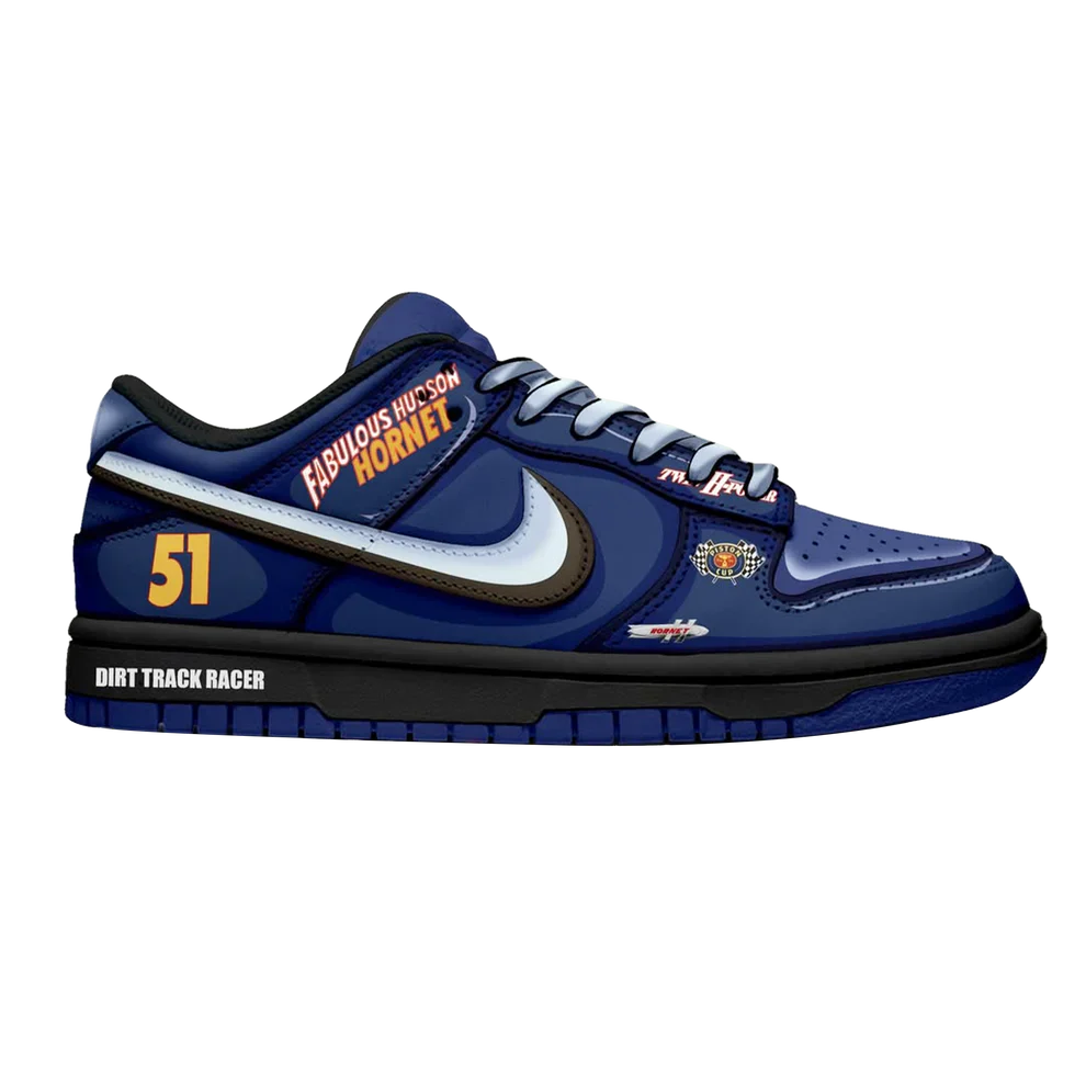 [Custom Hudson Hornet X Cars] Dunk Skateboarding Shoes Unisex Low-top Blue