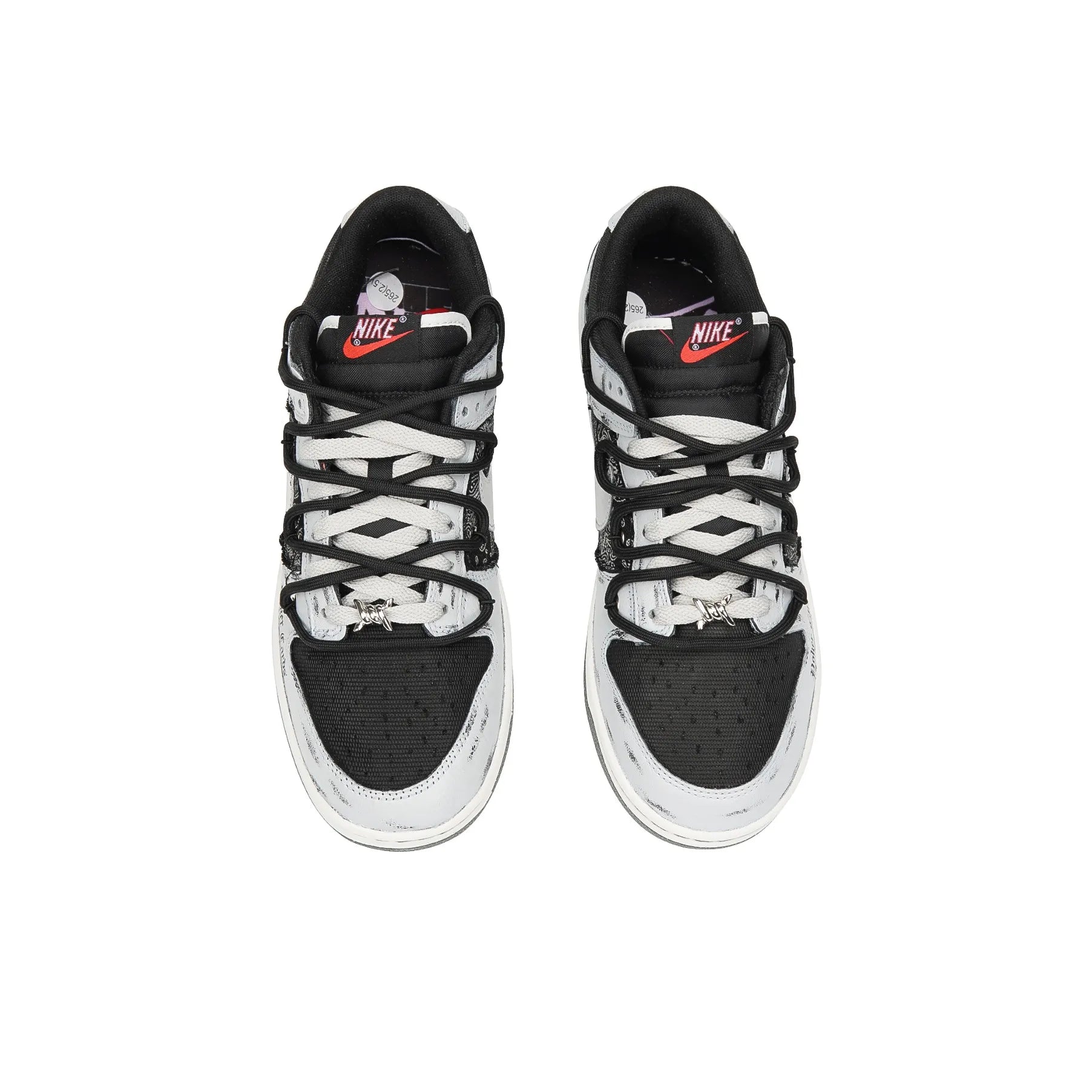 [Custom Dark Poker] Dunk Skateboarding Shoes Unisex Black/Gray/Silver