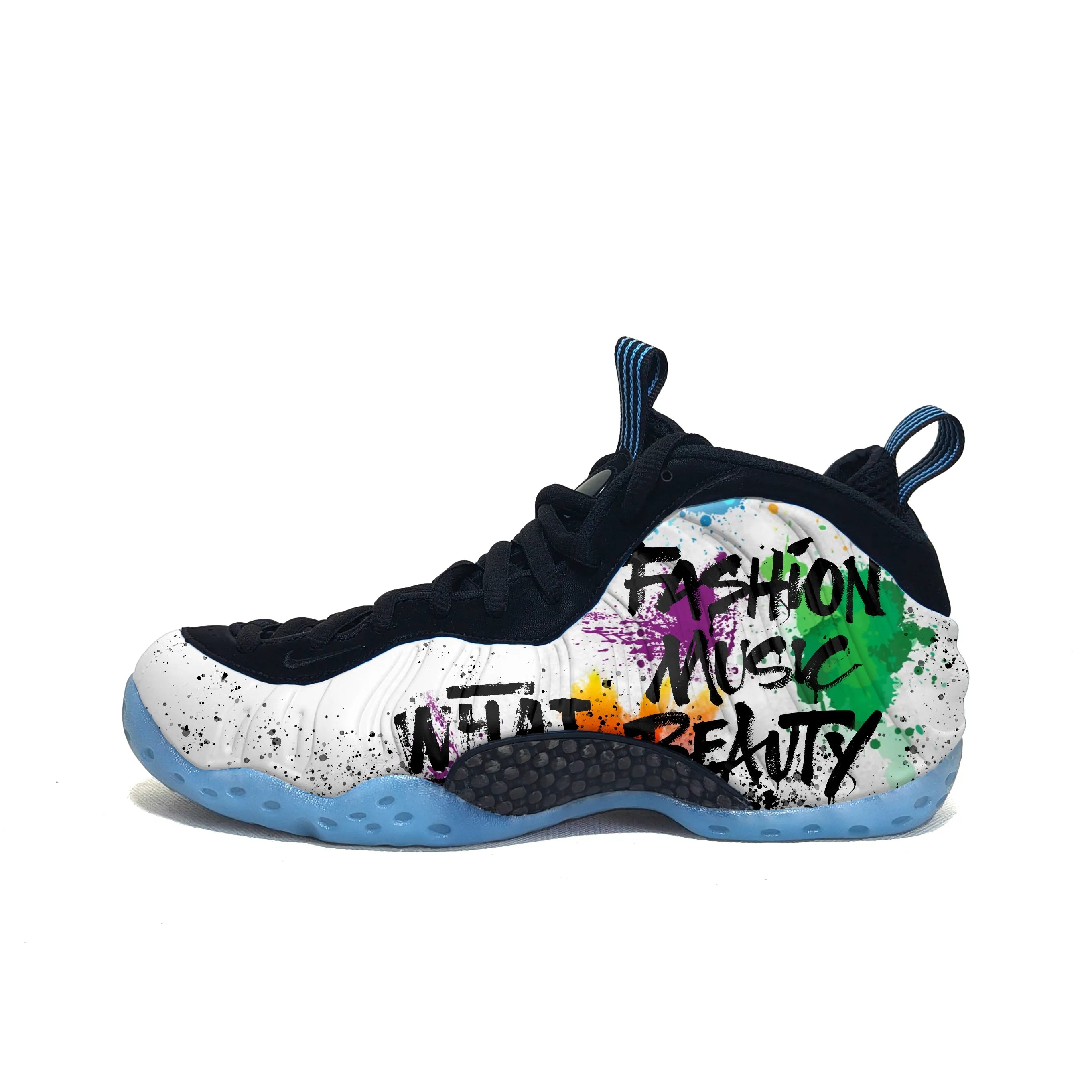 [Custom Street Graffiti] Foamposite One Mid-top Retro Basketball Shoes Unisex
