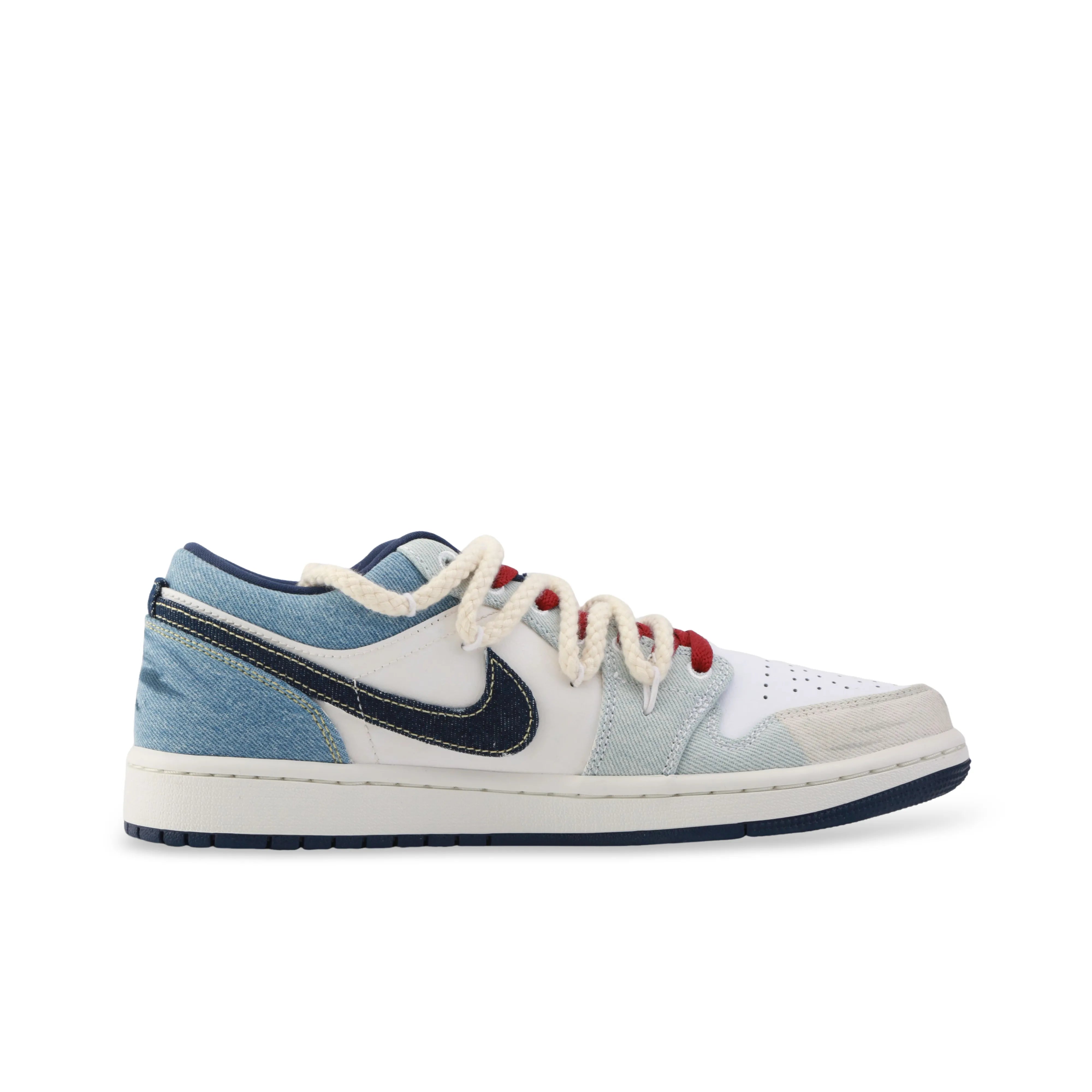 [Custom Western Cowboy]Air Jordan 1 Low Unisex Denim Style Blue