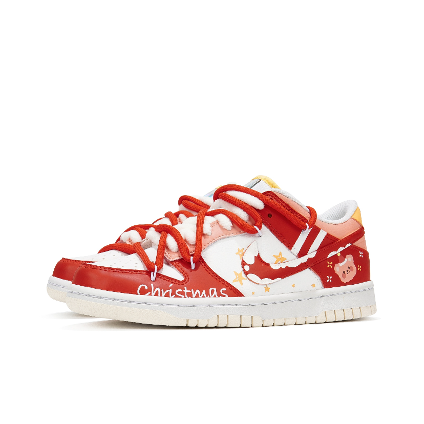 [Custom Christmas Bear] Dunk Skateboarding Shoes Unisex Low-top
