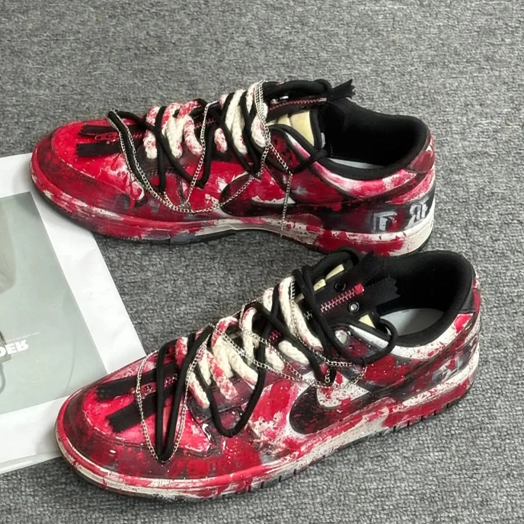 [Custom Crime Scene No. 7]  Dunk Skateboarding Shoes Men Low-top Black