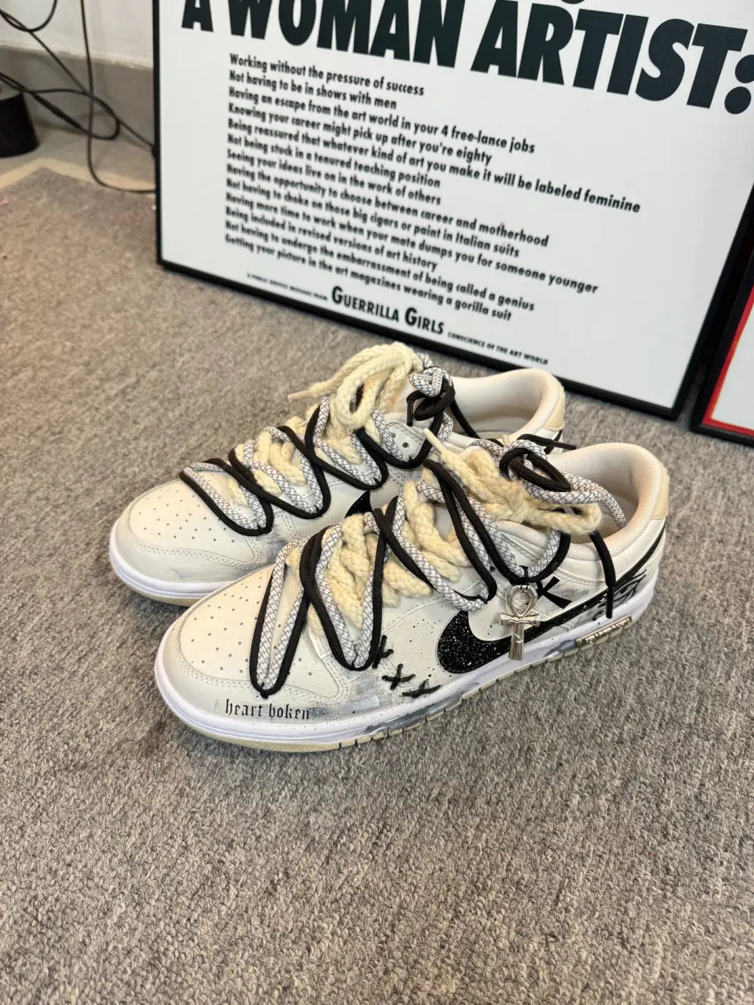 [Custom Eye of God, Distressing, Lacing, Construction] Dunk Low Skateboard Shoes Unisex