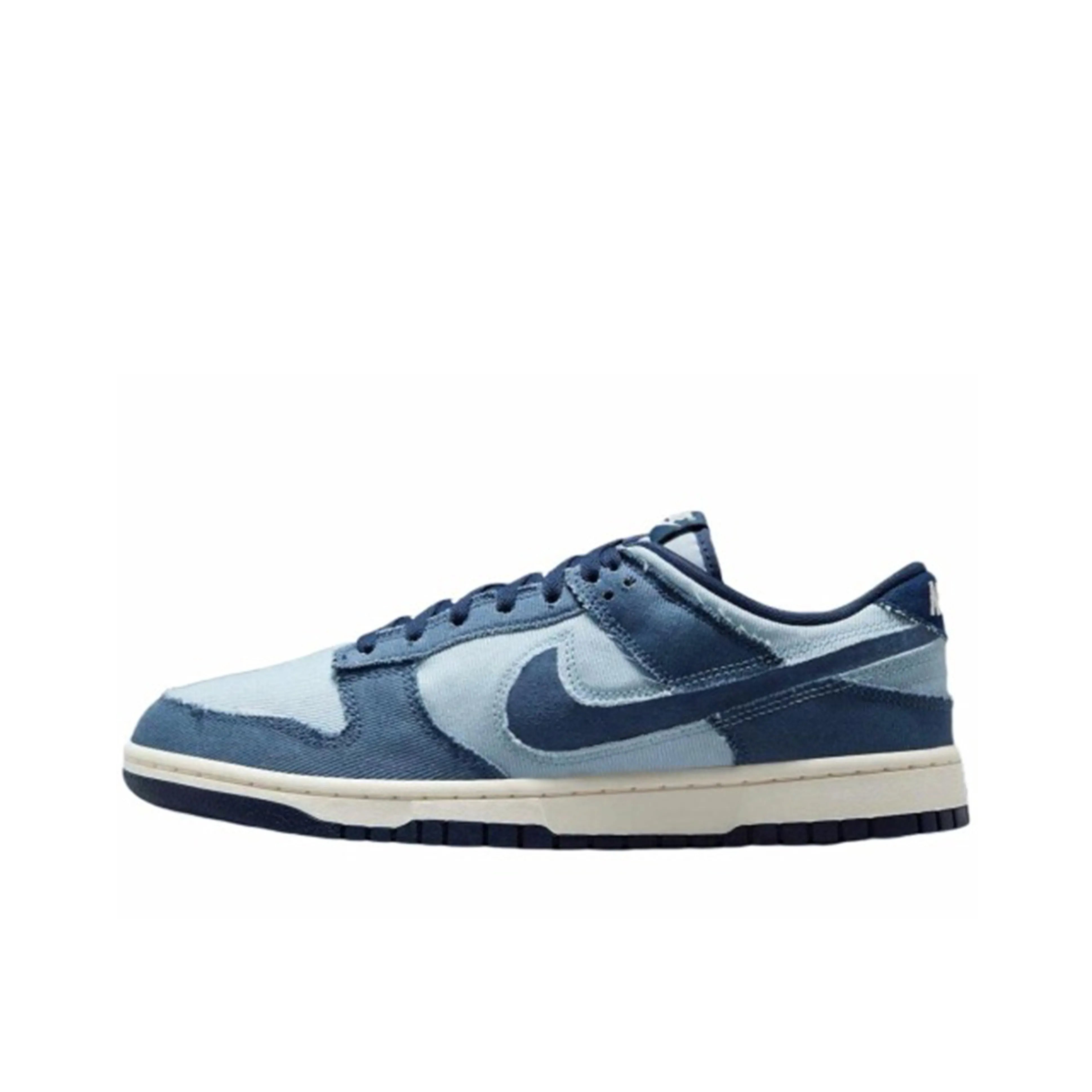 [Custom Deconstructed Check, Vintage Grid] Dunk Low Skateboarding Shoes Unisex Denim Style