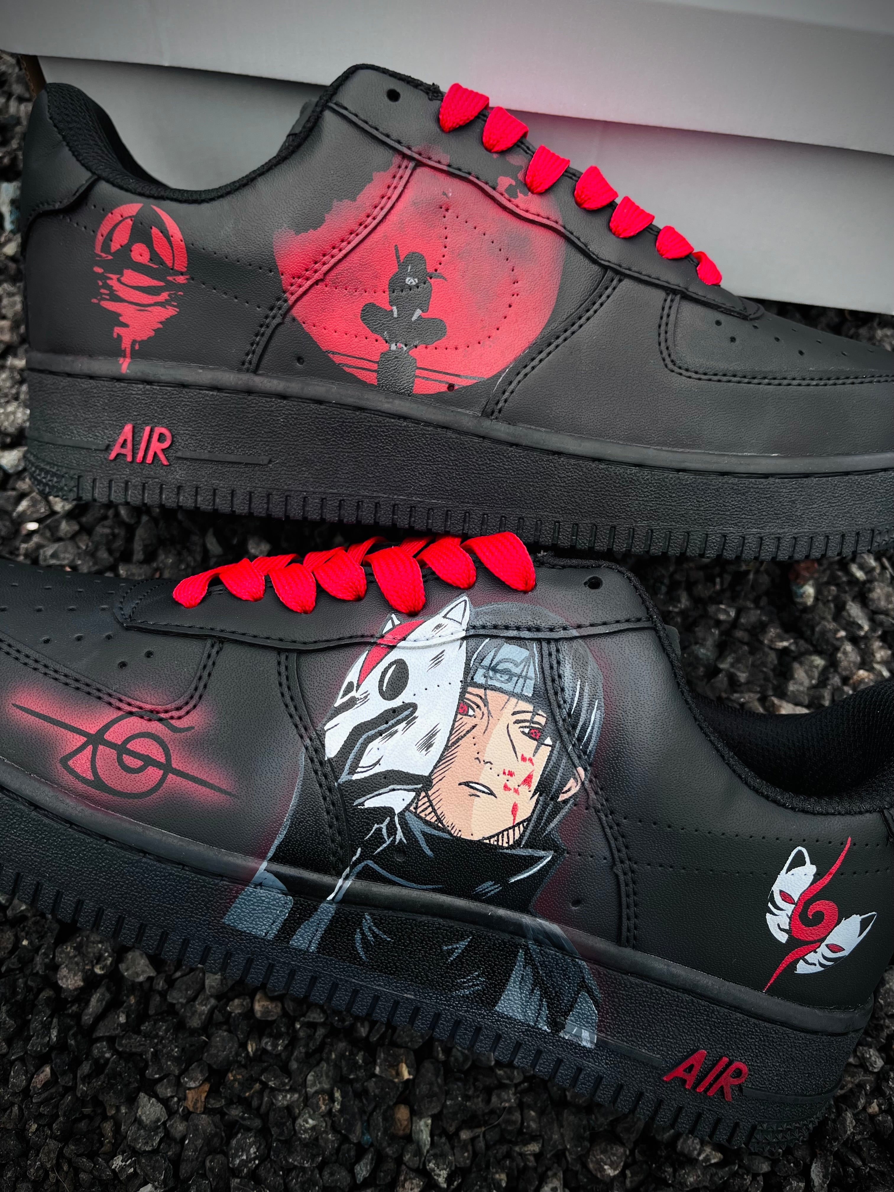 [Custom Itachi Black] Air Force 1 Skateboarding Shoes Unisex