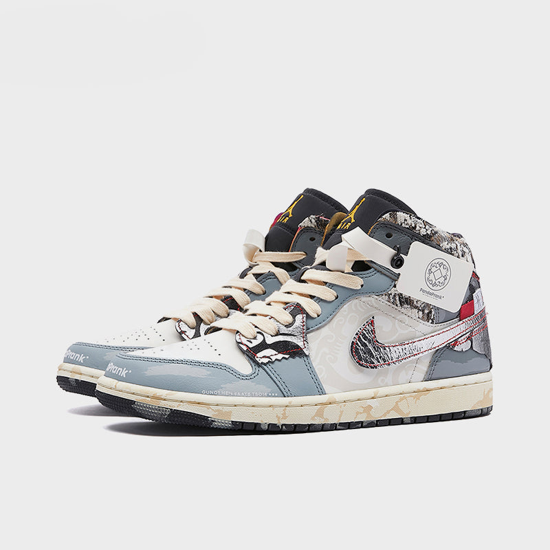 New Silver - Men's Jordan 1 Mid CNY Custom