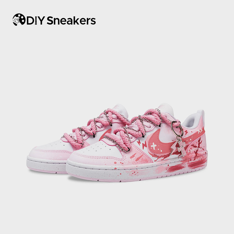 [Custom Peach Blossoms] Court Borough Skateboarding Shoes Unisex Four Color