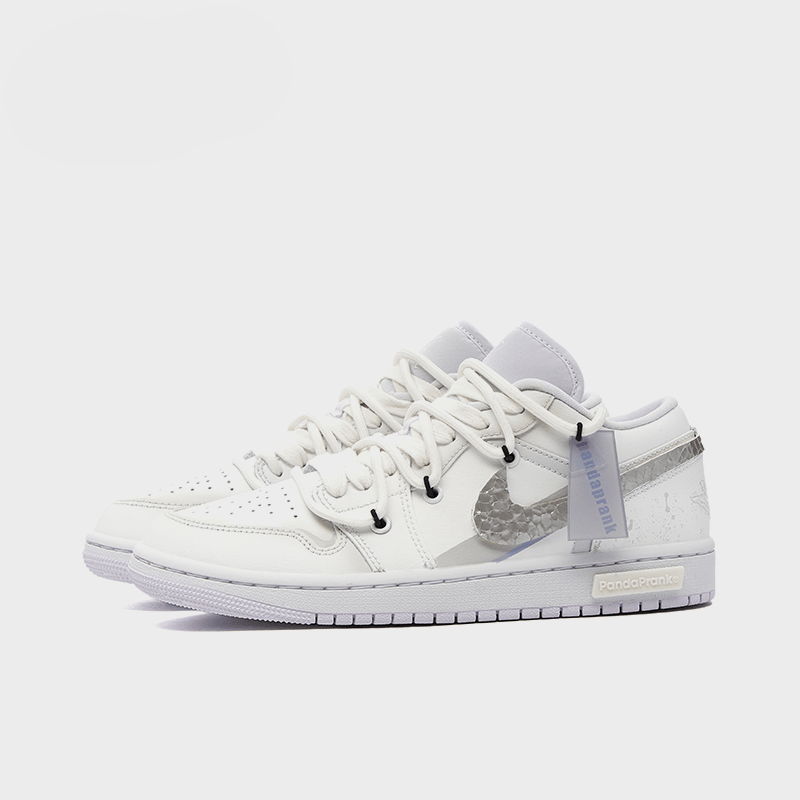 White Taboo - Women's Jordan 1 Low Custom