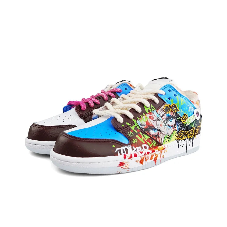 Harley Quinn - Mismatched Sneakers  Graffiti Hand-Painted Men's