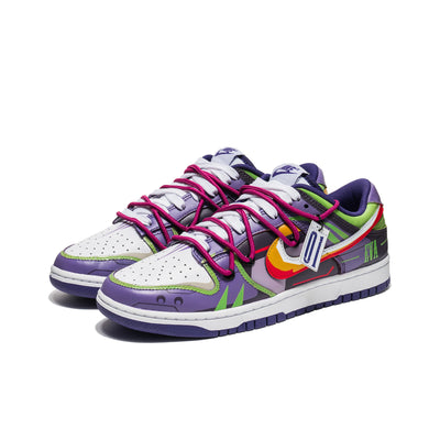 [Custom Evangelion EVA01/Special Accessories] Dunk Low Skateboard Shoes Unisex Purple