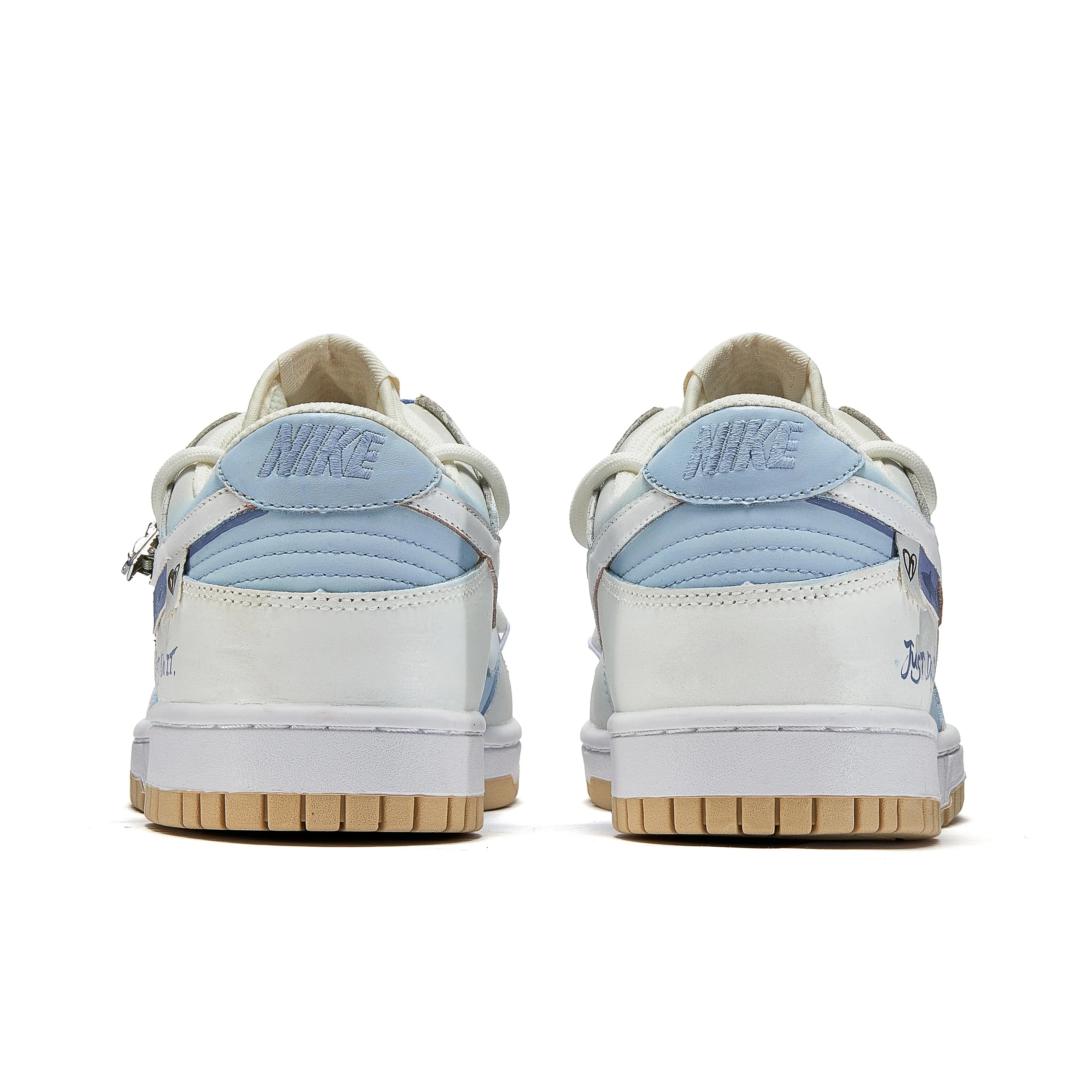 [Custom Blue Moment] Dunk Low Skateboard Shoes Unisex White/Blue
