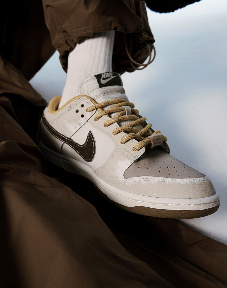 [Custom Canvas] Dunk Low Skateboard Shoes Unisex Brown/Yellow