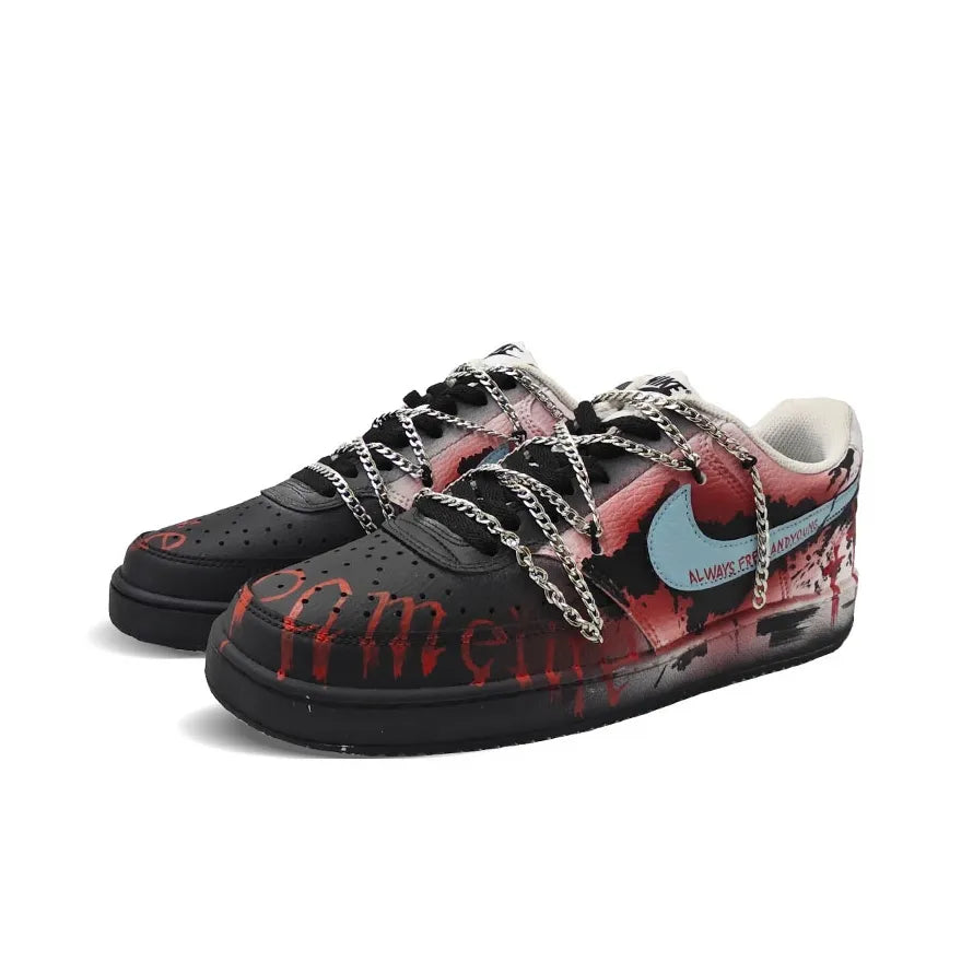 [Custom Nova Blaze] Court Vision 1 Skateboarding Shoes Unisex Gothic style