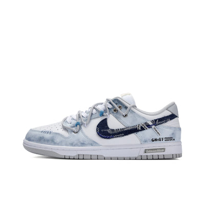 [Custom Denim Drifter] Dunk Low Skateboarding Shoes Unisex Denim Style