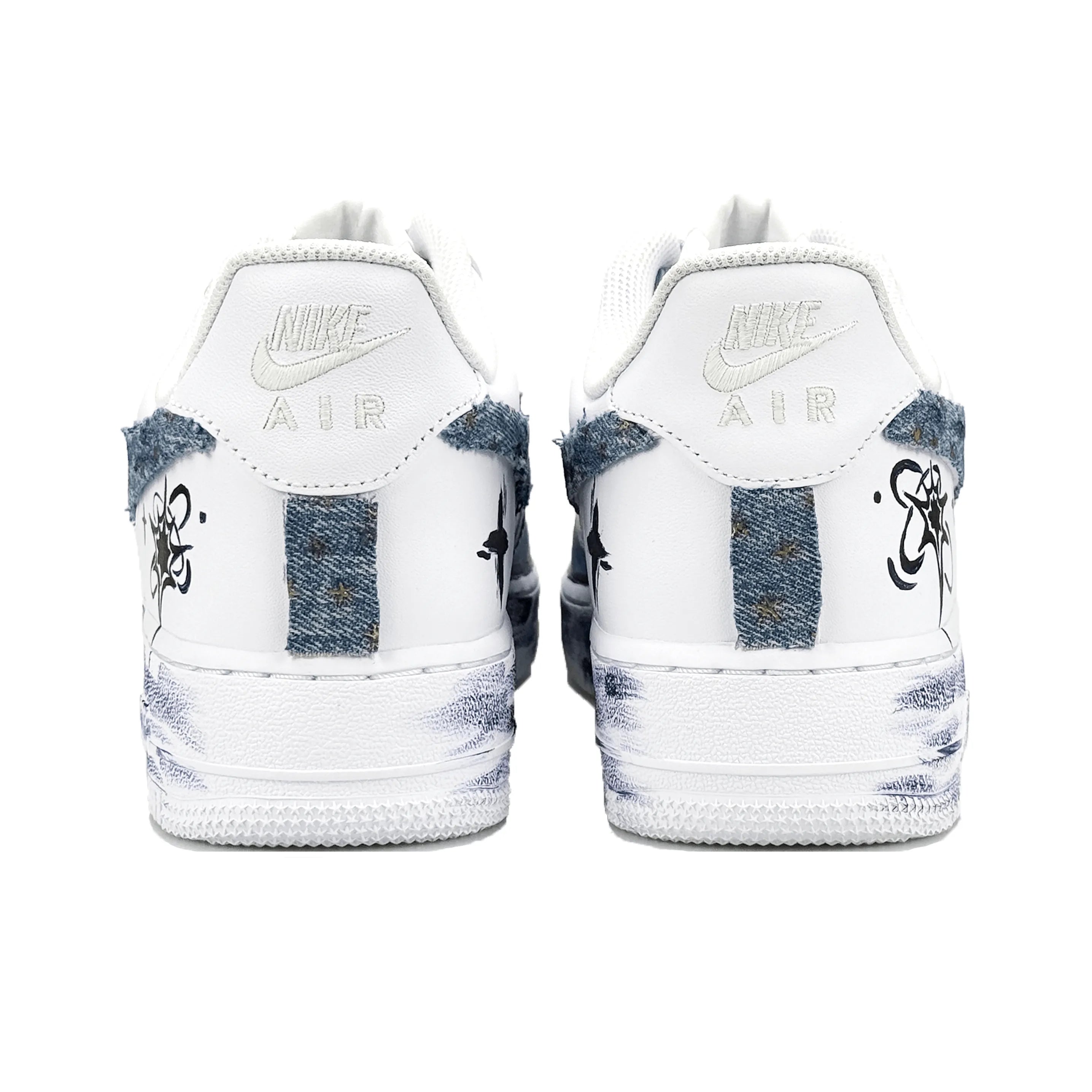 [Custom Deep-Sea Star] Air Force 1 Skateboarding Shoes Unisex Denim Style