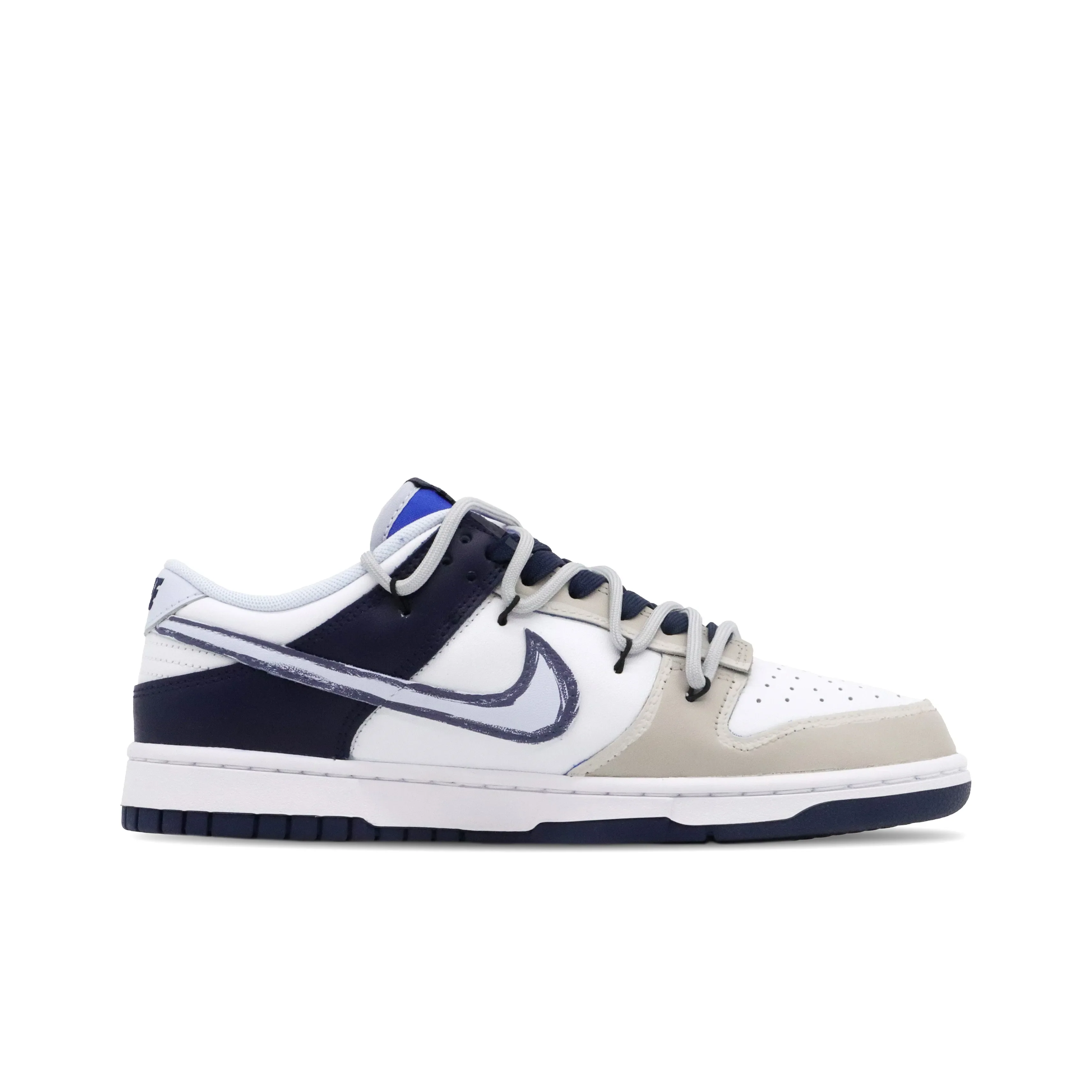[Custom Trust The Bear] Dunk Low Skateboard Shoes Unisex Beige/Blue