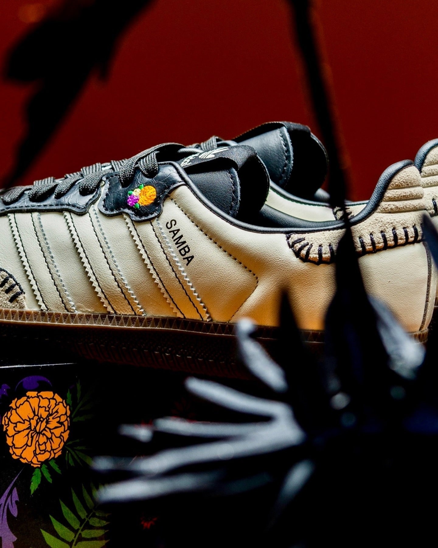 [Custom Day of the Dead - Gift For Couple/Bestie] originals SAMBA OG Low Top Halloween Series Black/White