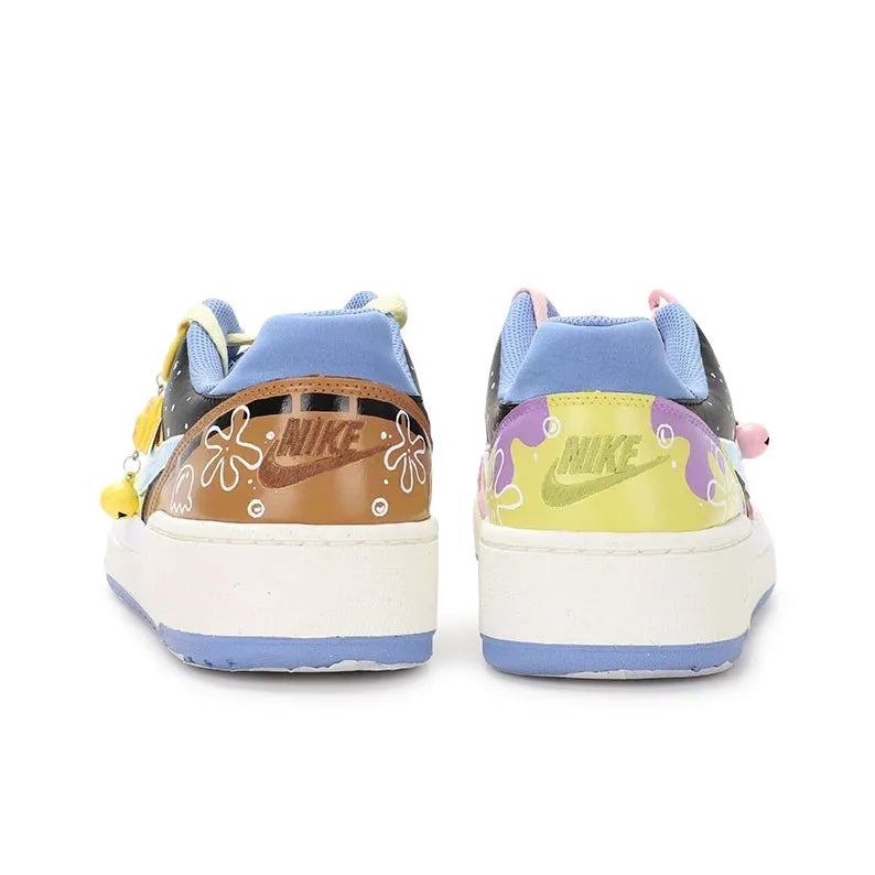 [Custom SpongeBob and Patrick] Full Force Low Skateboarding Shoes Unisex Two-color Yellow/Pink