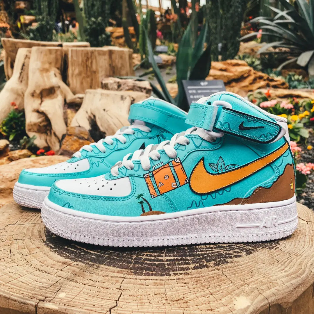 [Custom 520 Men's Tiffany Green South Coast]  Air Force 1 Skateboarding Shoes Men