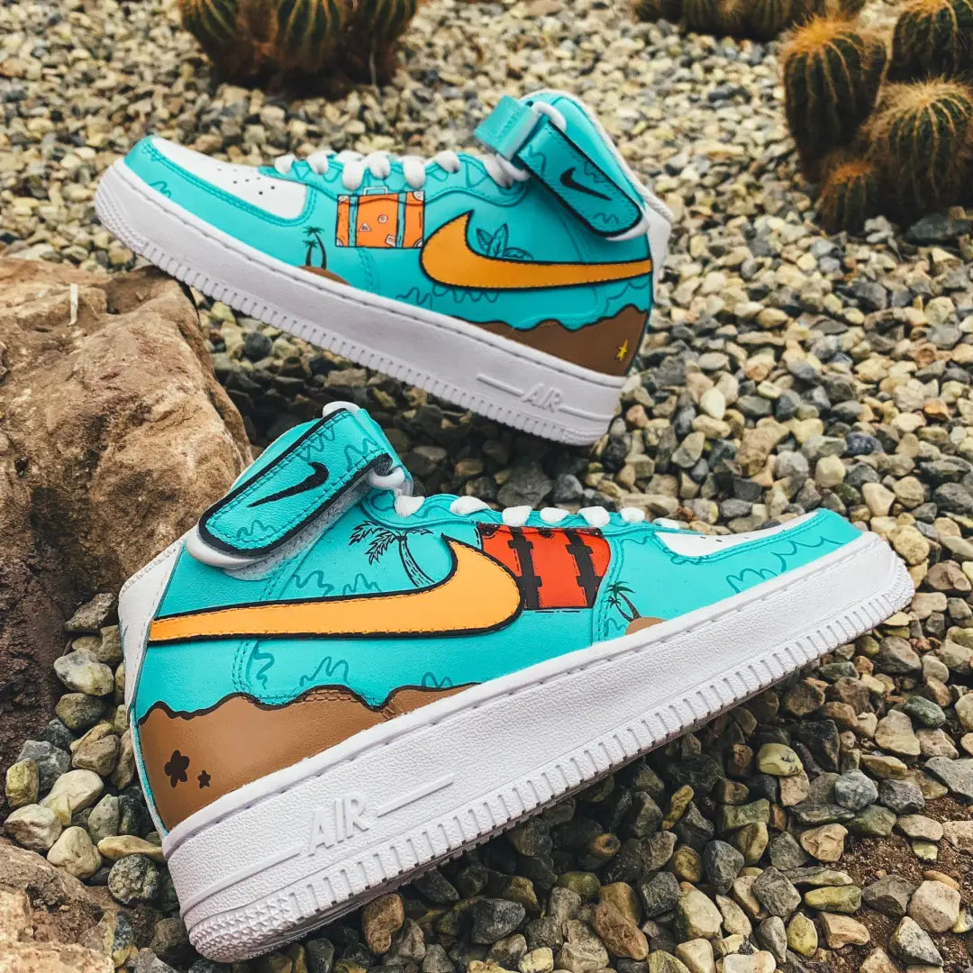 [Custom 520 Men's Tiffany Green South Coast]  Air Force 1 Skateboarding Shoes Men